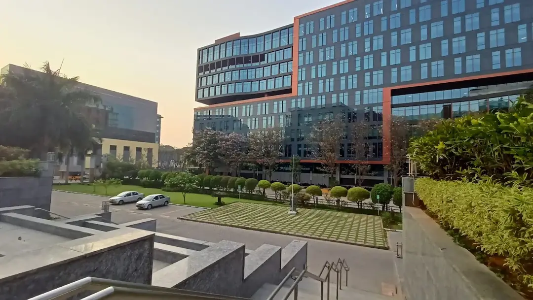 Informatica's office building beside a landscaped lawn